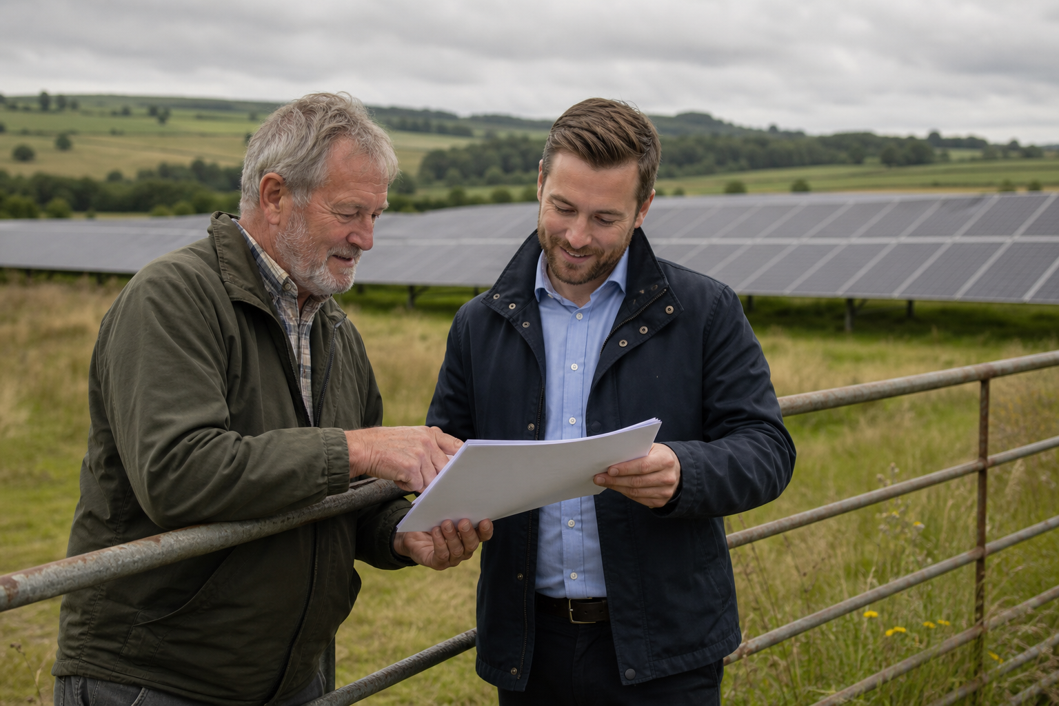 UK farm solar lease model on rural land