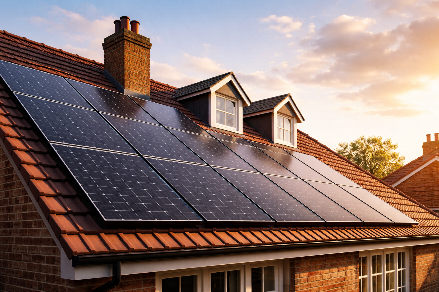 MCS-certified solar panel installation on UK residential roof by AORO Solar UK